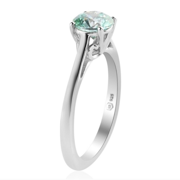 NWT Lustro Stella Swarovski's Finest Fancy Light Green Diamond Ring - Picture 12 of 15